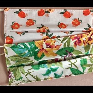 Peaches & Botanical Print Face Mask 2pcs for $20